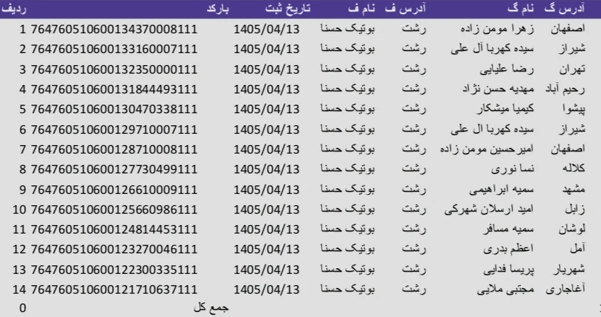کد رهگیری 1405/04/13