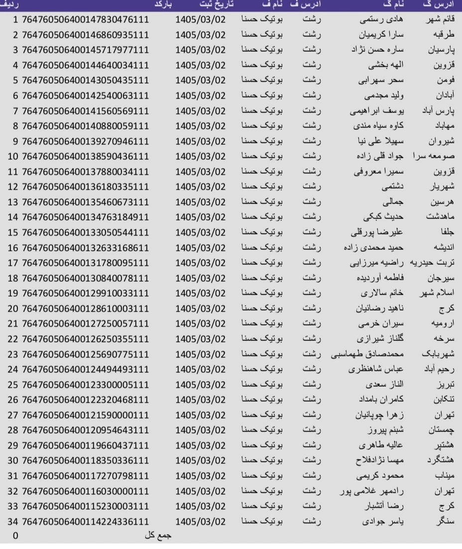 کد رهگیری 1405/03/02
