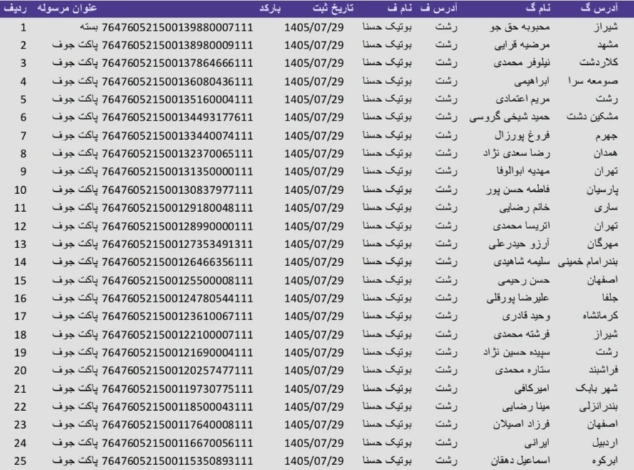 کد رهگیری 1405/07/29
