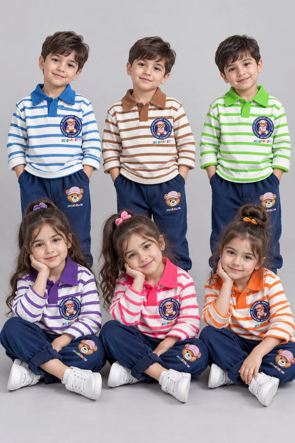 ست پلوشرت راه راه تدی باشلوار