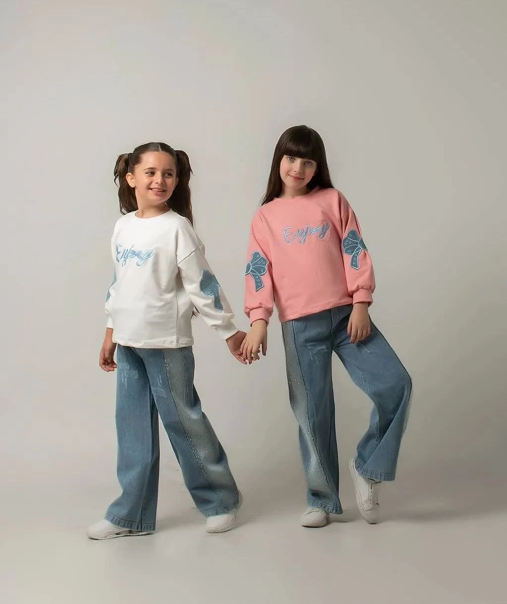 بلوزشلواربگ جین نگینی