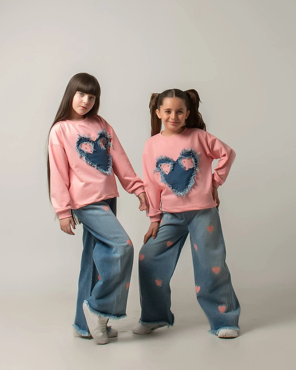 ست بلوزشلواربگ جین قلبی